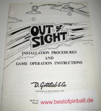 Out of Sight Operators Handbook (Gottlieb) - zum Schließen ins Bild klicken